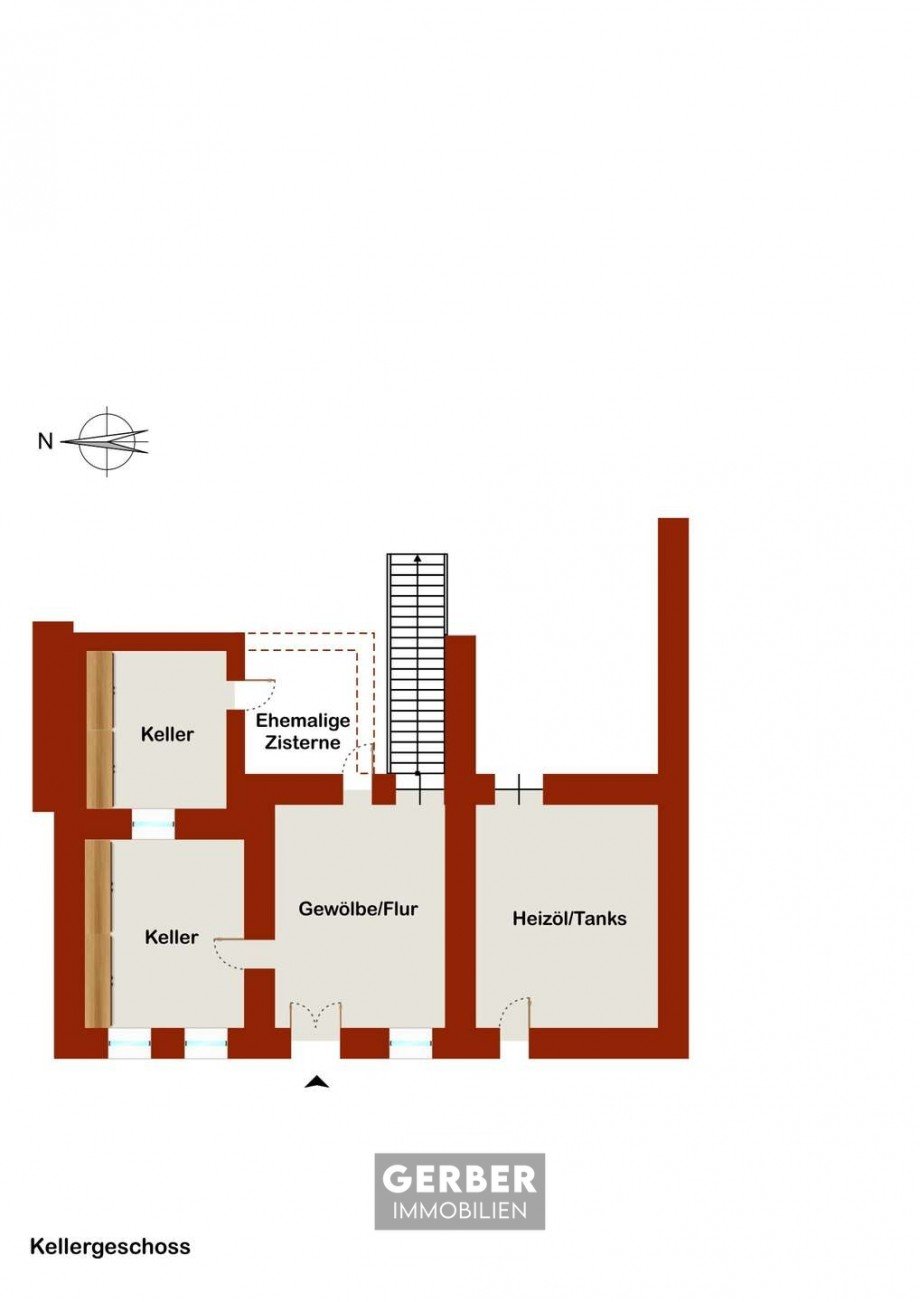 Kellergeschoss, Seite Strassen-Ausgang Haus Schwarzenbach an der Saale