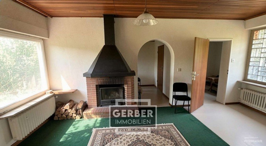 Kaminzimmer - (KI generiert) Bungalow Berg