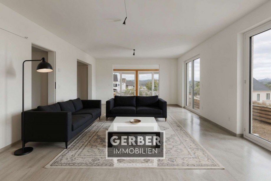 05 Gerber Immobilien - Wohnzimmer, Modern - (KI generiert) Einfamilienhaus Saalburg-Ebersdorf