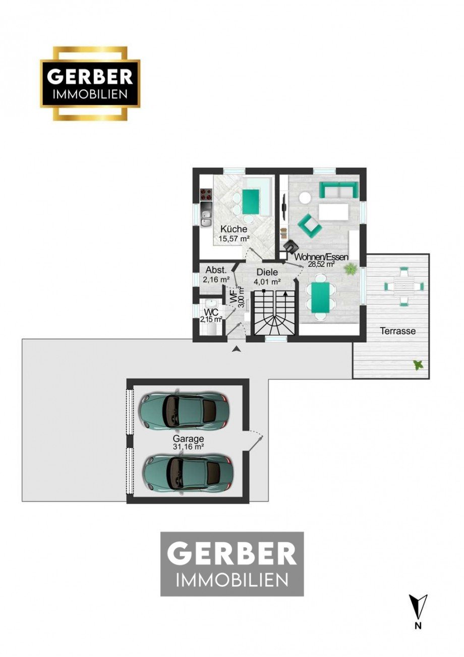 EG Grundriss Einfamilienhaus Hof