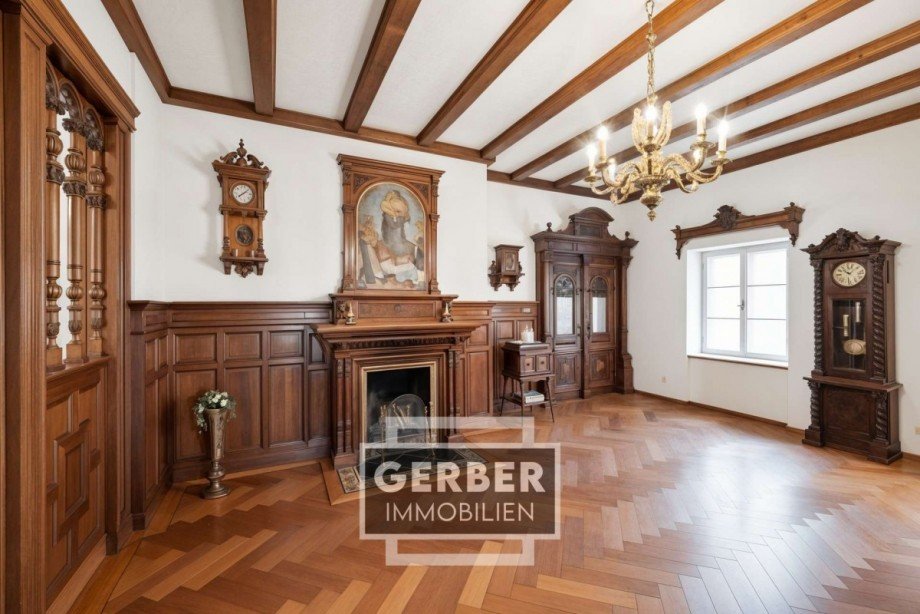 OG Kaminzimmer - (KI generiert) Haus Hof