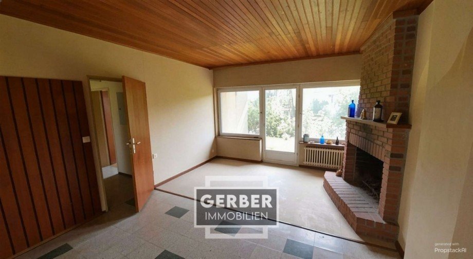Kaminzimmer - (KI generiert) Bungalow Berg