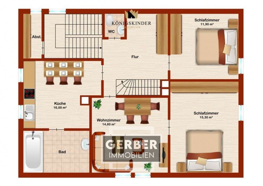 ungef�hre Skizze Dachgeschosswohnung Blankenstein