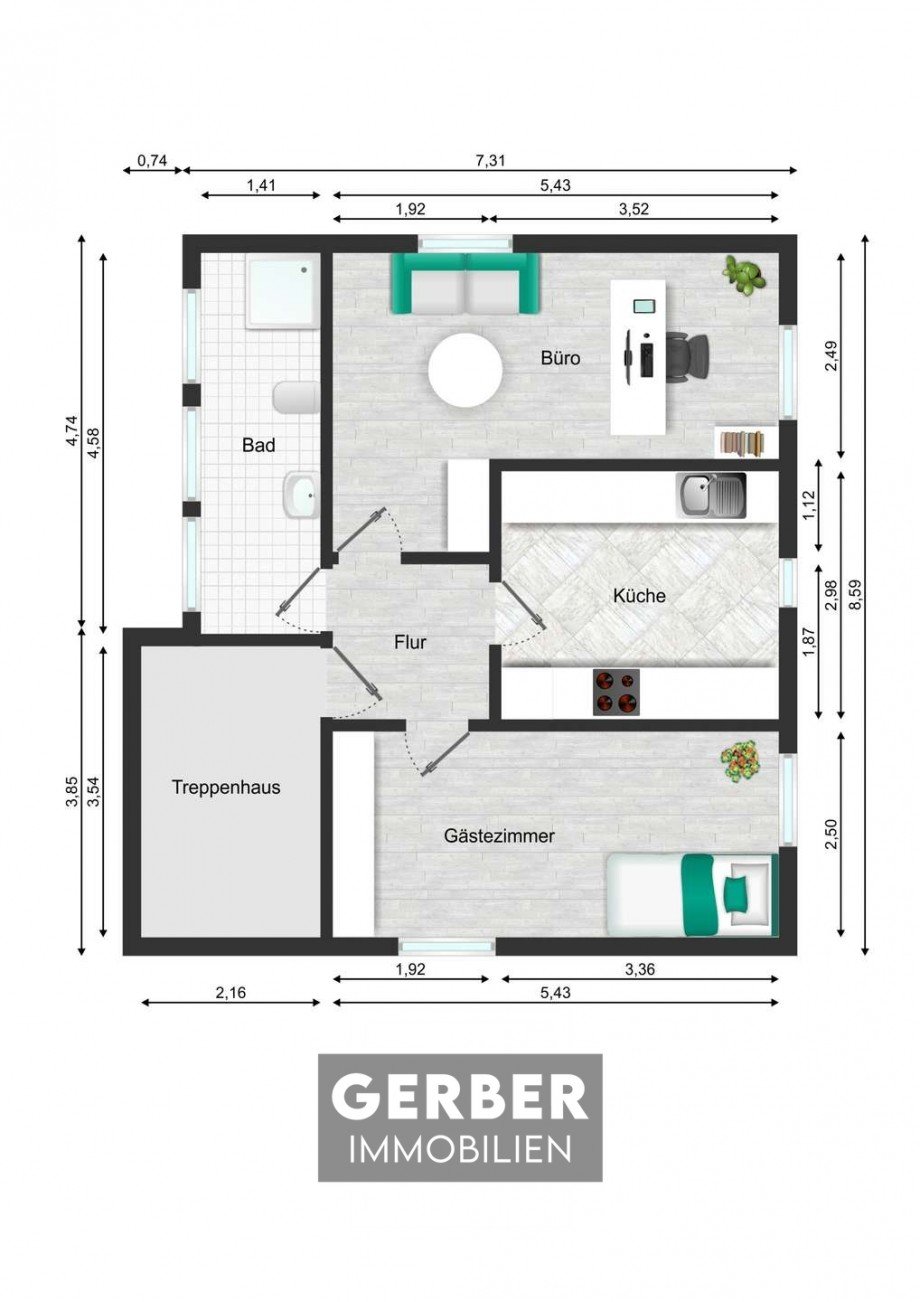 OG Grundriss Mietshaus Einfamilienhaus Bad Steben