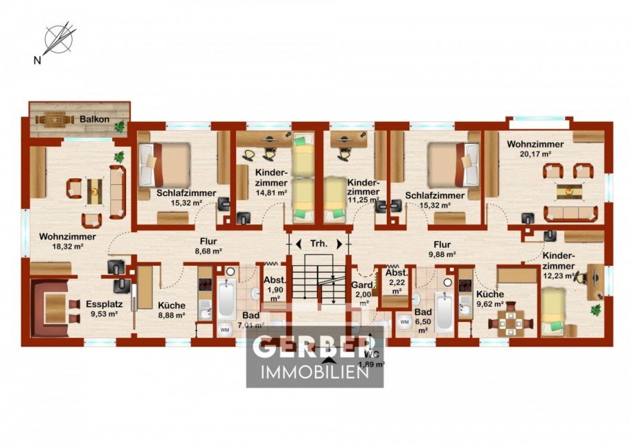 Wohnung rechts Etagenwohnung Berg