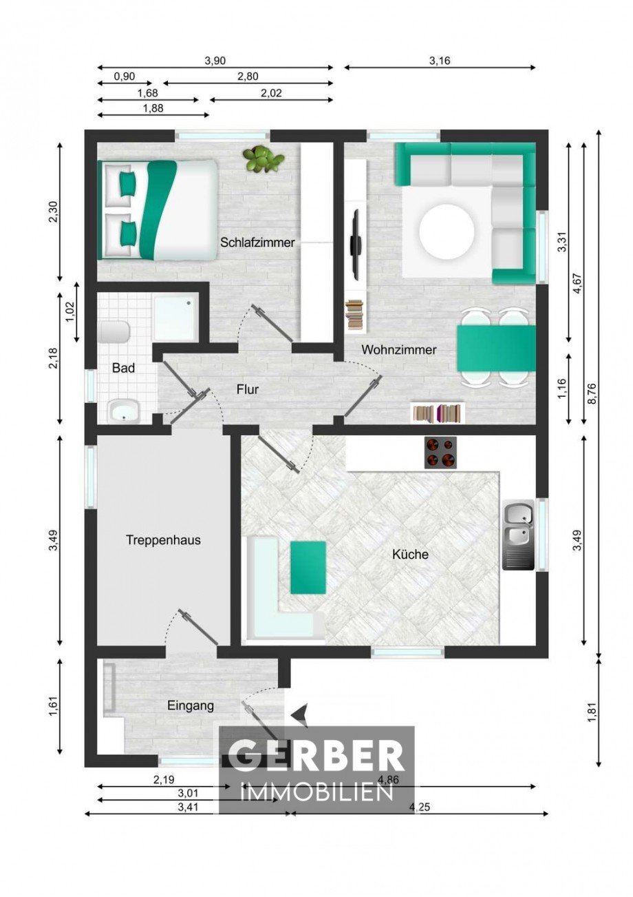 EG Grundriss Mietshaus Einfamilienhaus Bad Steben