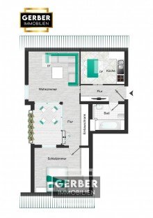 Grundriss Sehr sch�ne DG Wohnung mit Loggia in Bad Steben